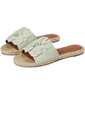 Like New Lucky Brand Biricha Floral Flat Sandals Women's Size 9.5 Mint Green